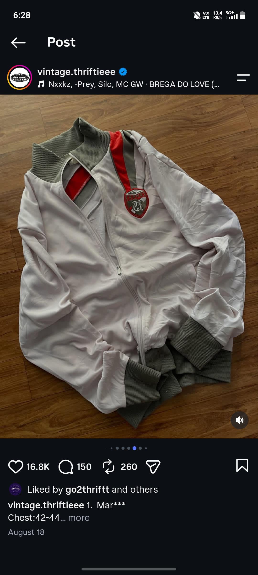 Jacket white red