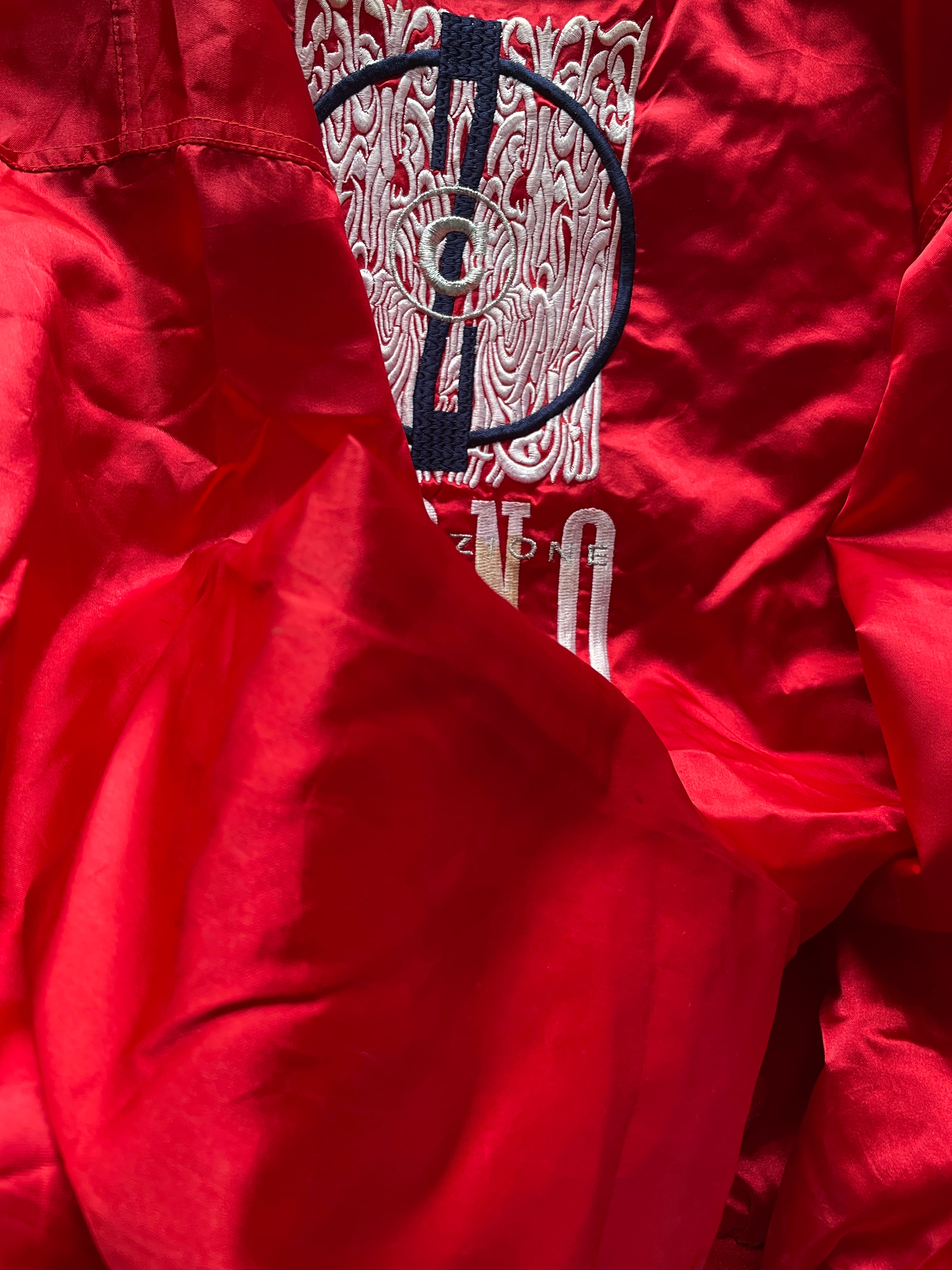 vintage red Bomb  satin bomber jacket