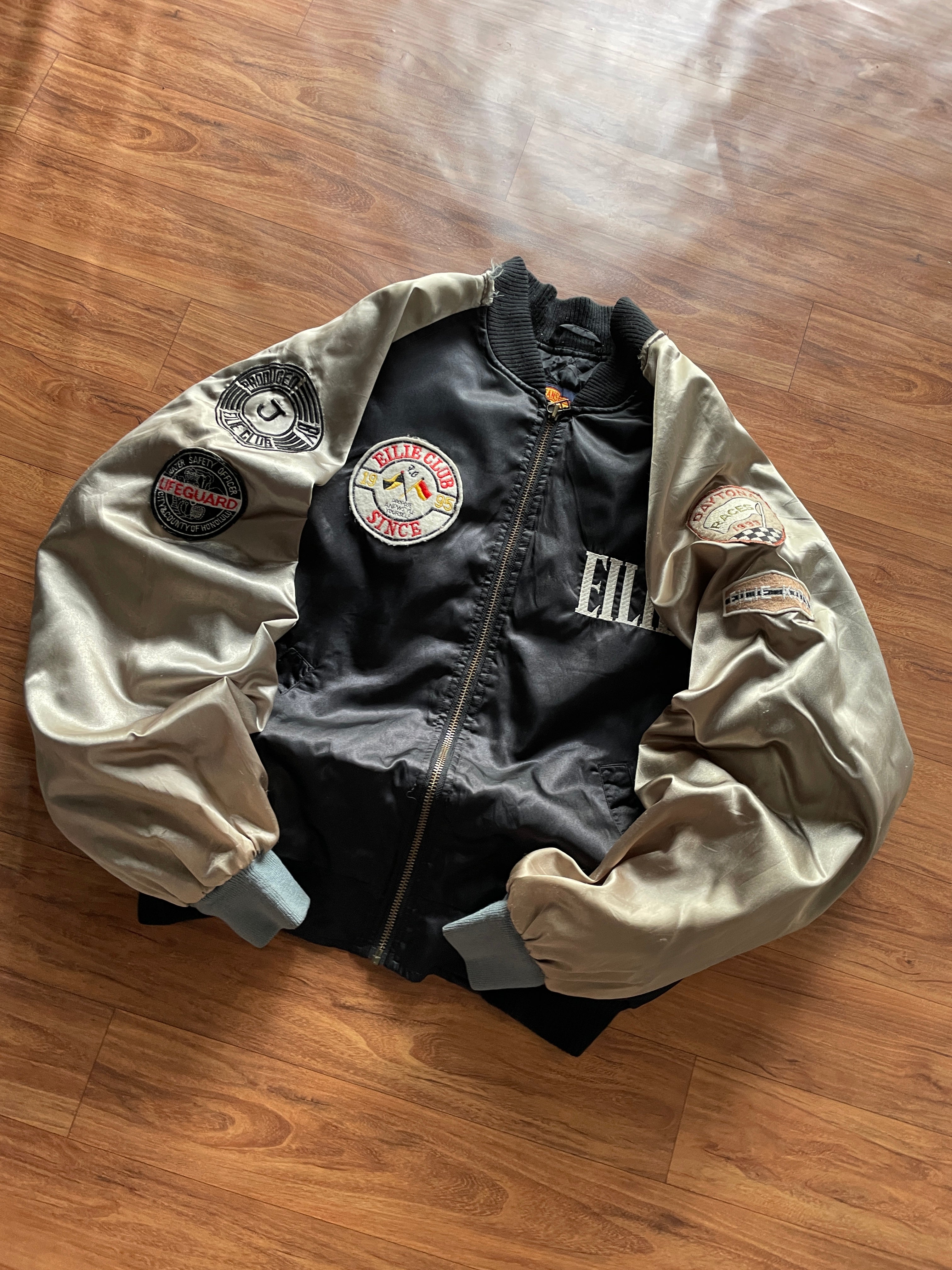 vintage Elie Club Basic embroidered varsity bomber jacket
