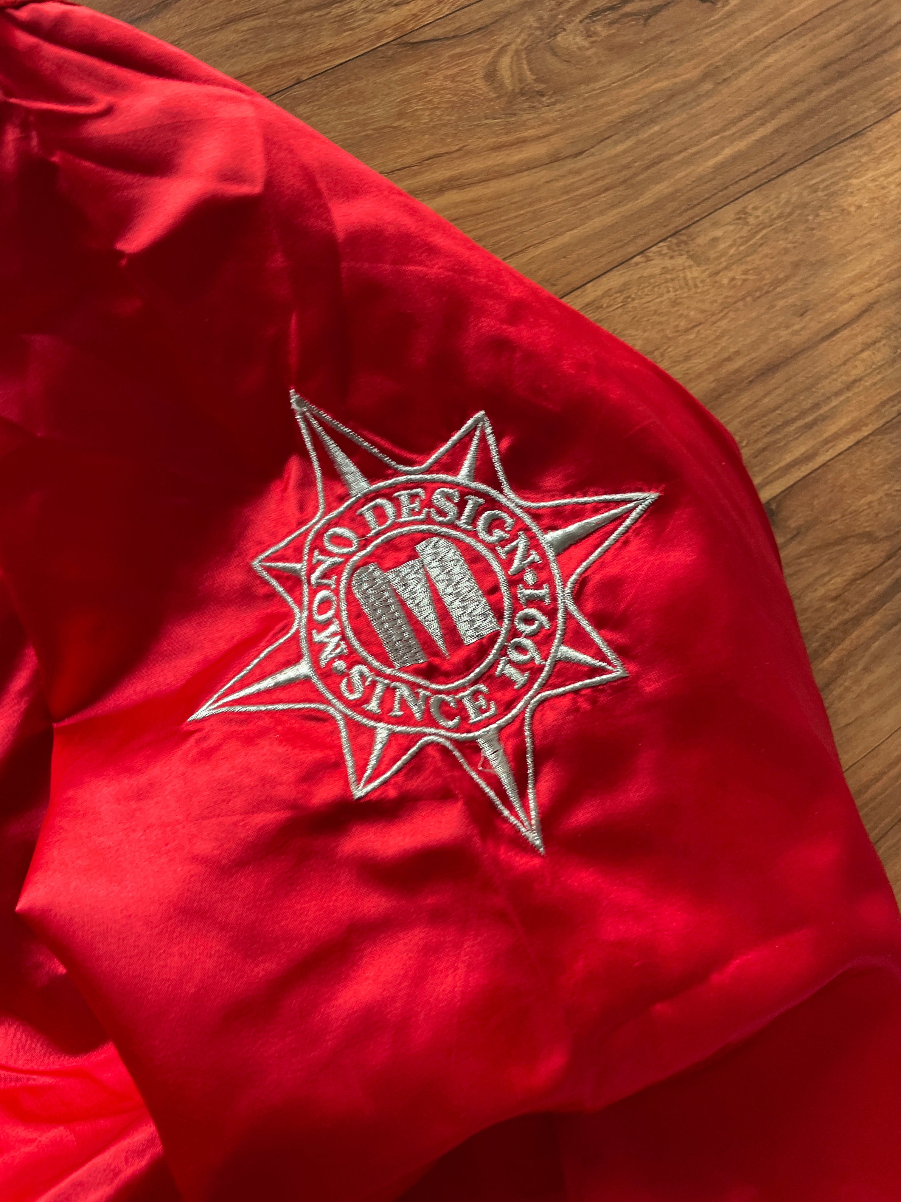 vintage red Bomb  satin bomber jacket