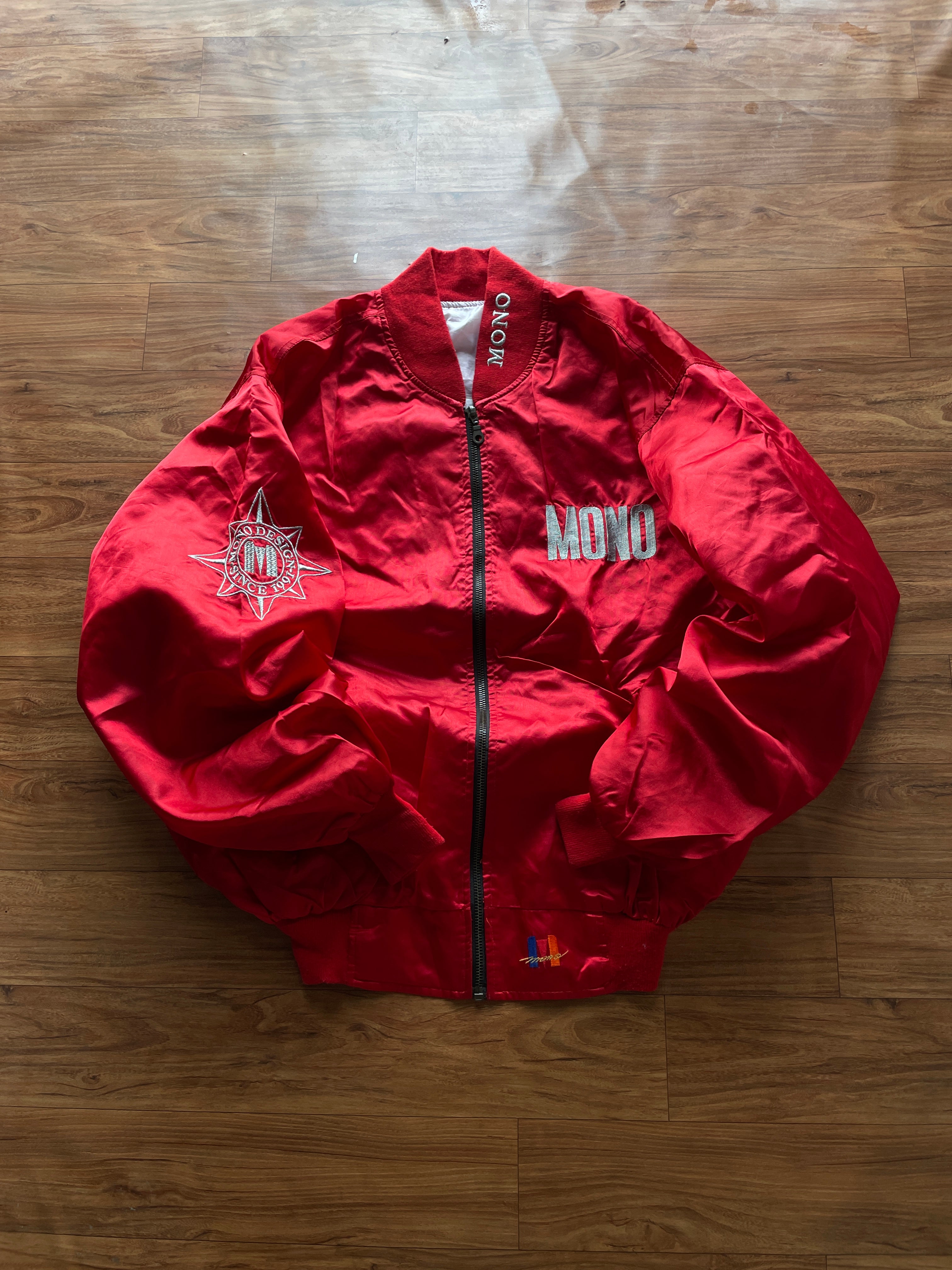 vintage red Bomb  satin bomber jacket