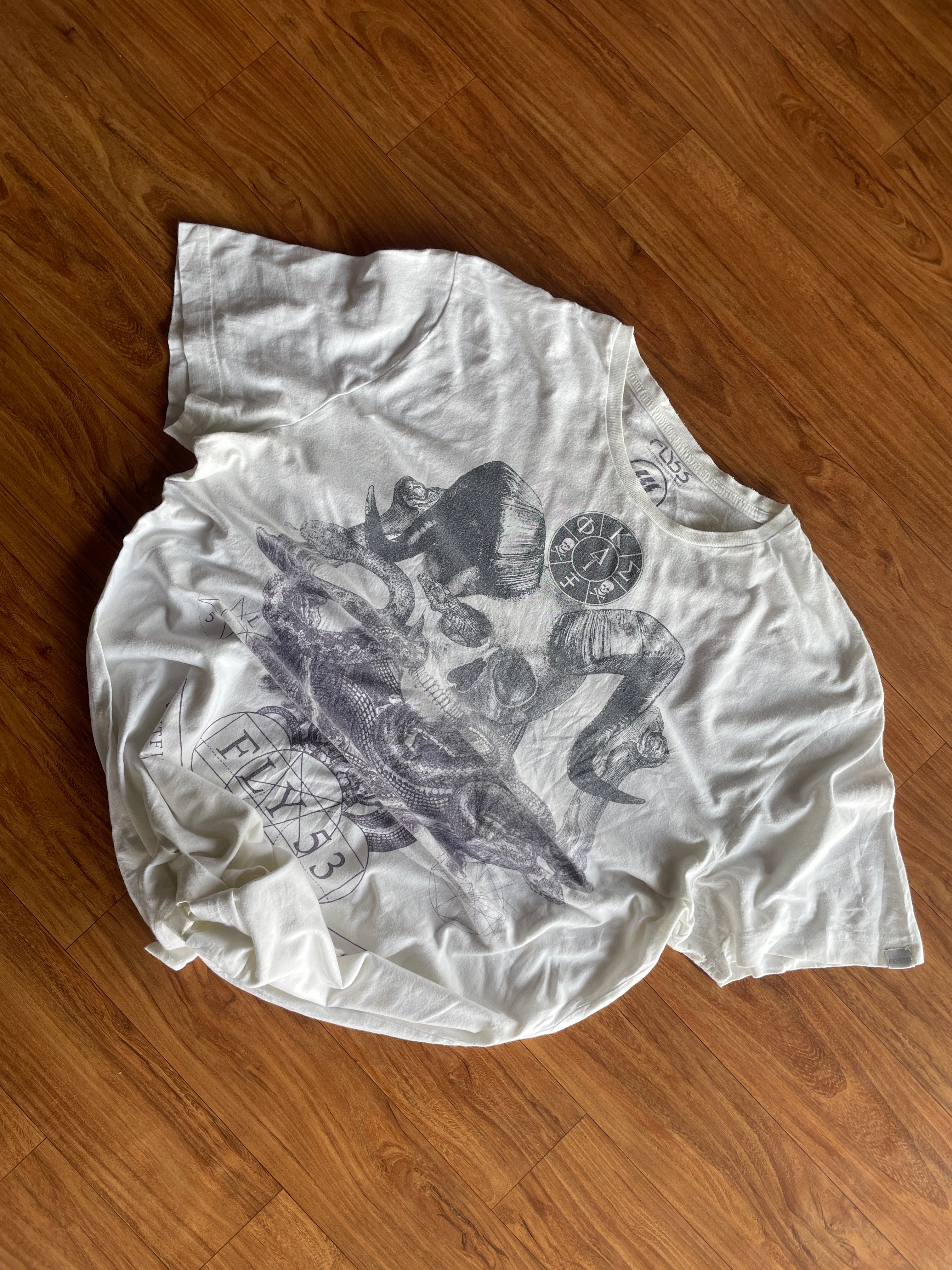Skeleton print vintage T-shirt