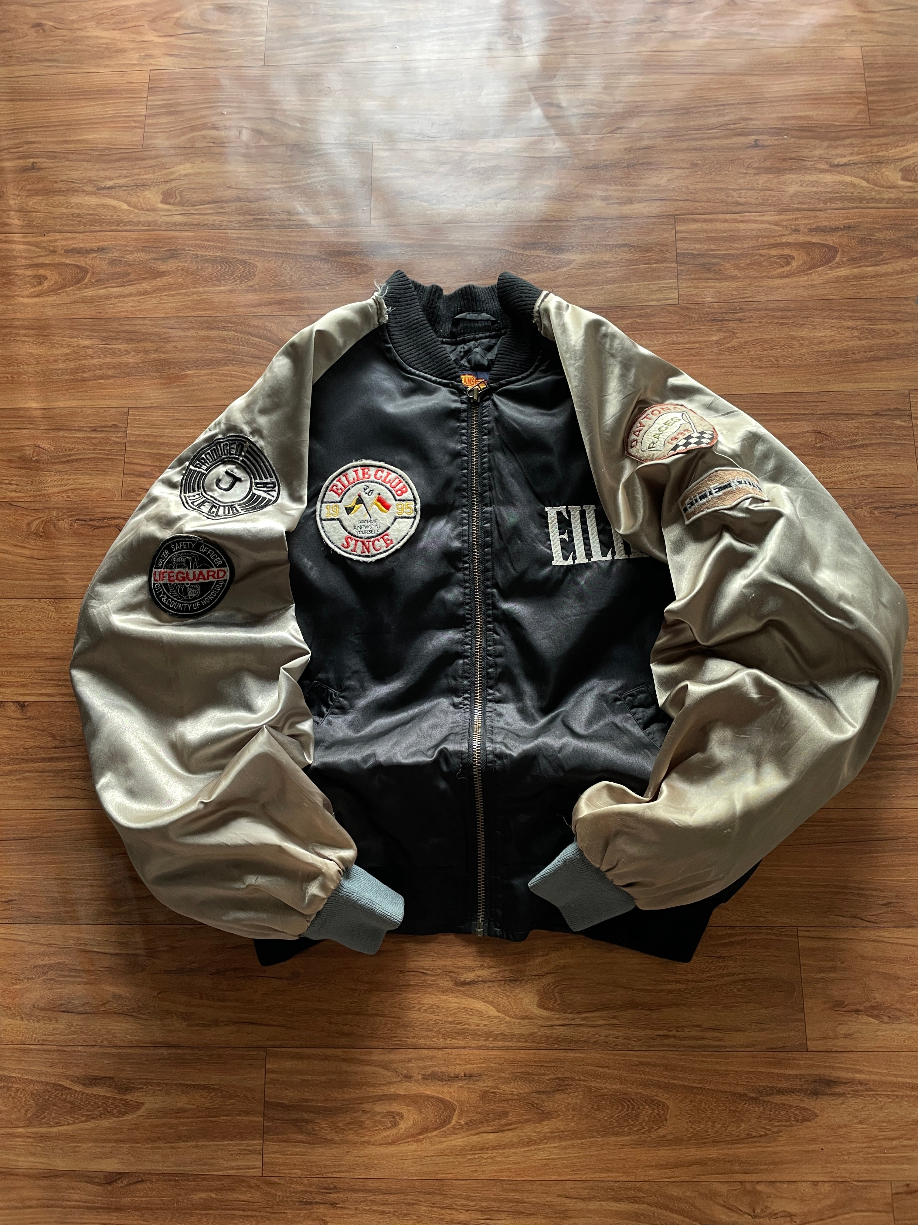vintage Elie Club Basic embroidered varsity bomber jacket