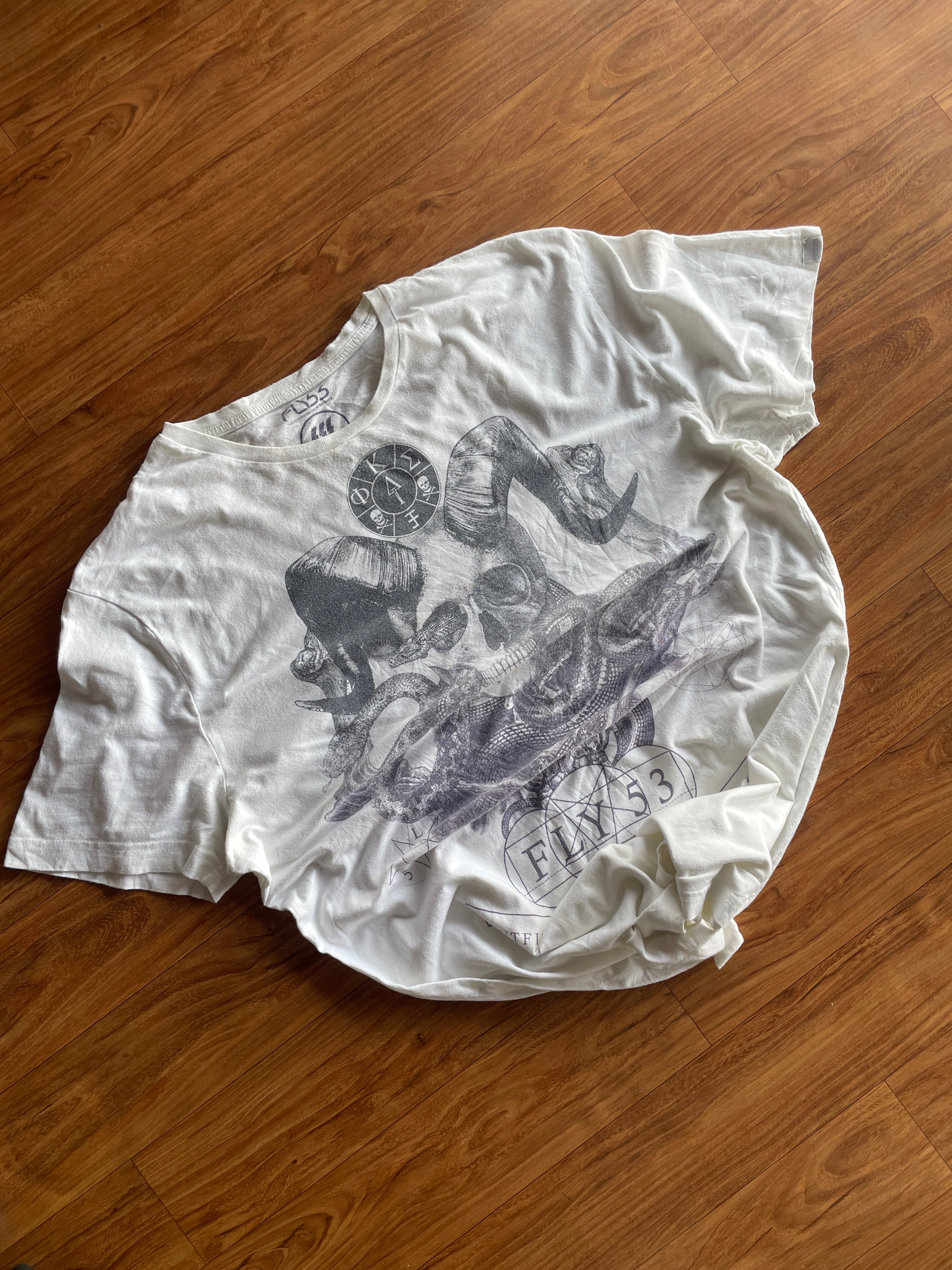 Skeleton print vintage T-shirt