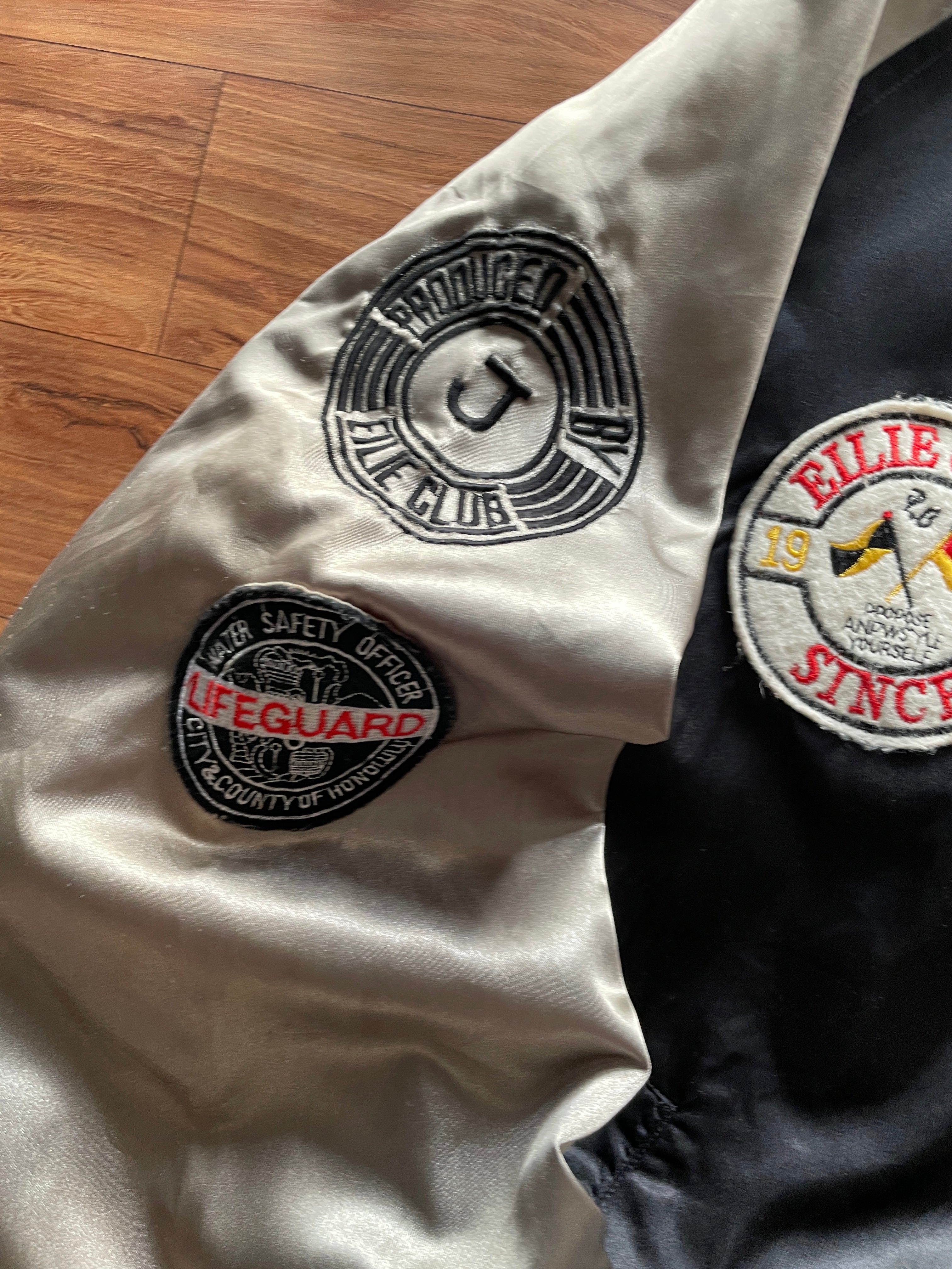 vintage Elie Club Basic embroidered varsity bomber jacket