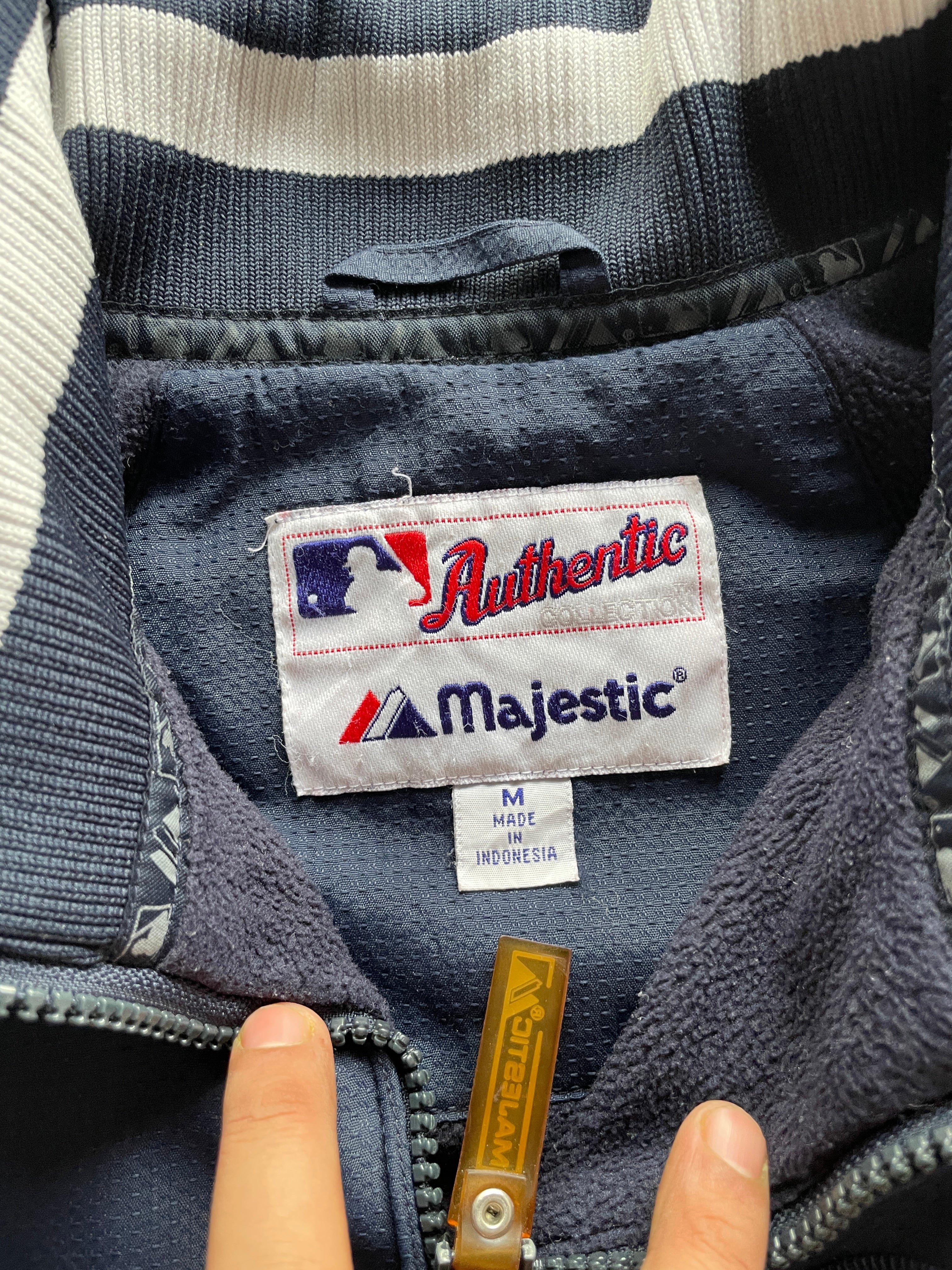 VTG New York Yankees MLB Majestic Navy Blue Dugout Jacket
