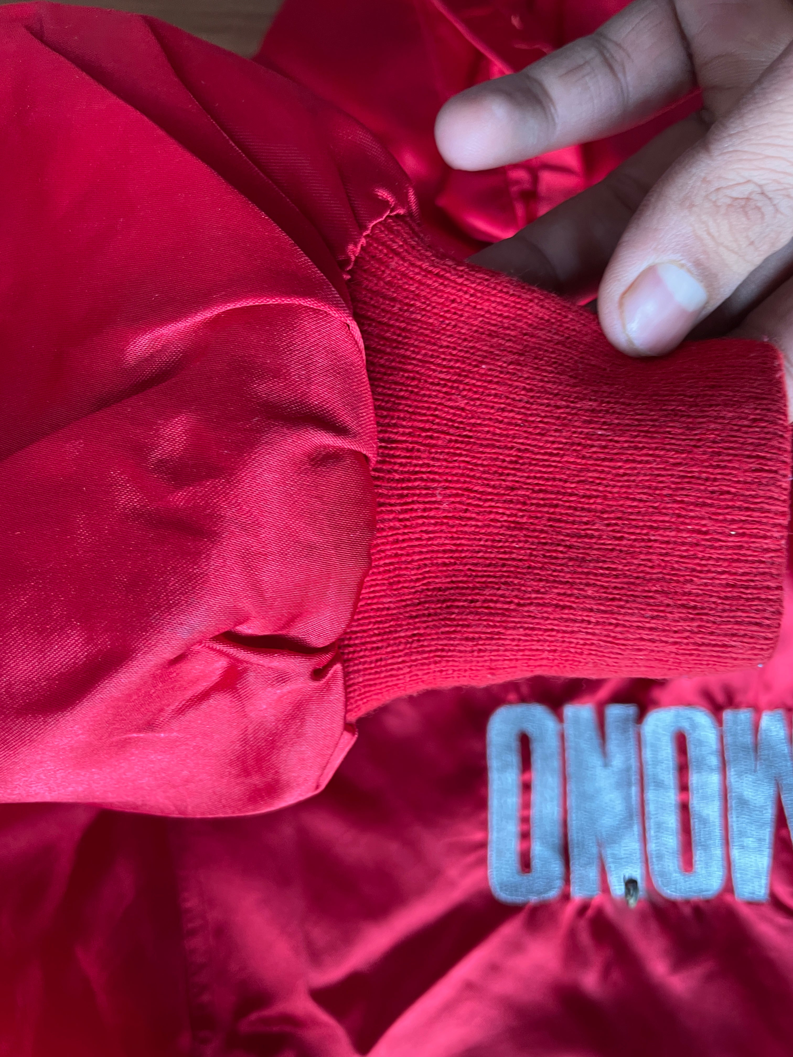 vintage red Bomb  satin bomber jacket