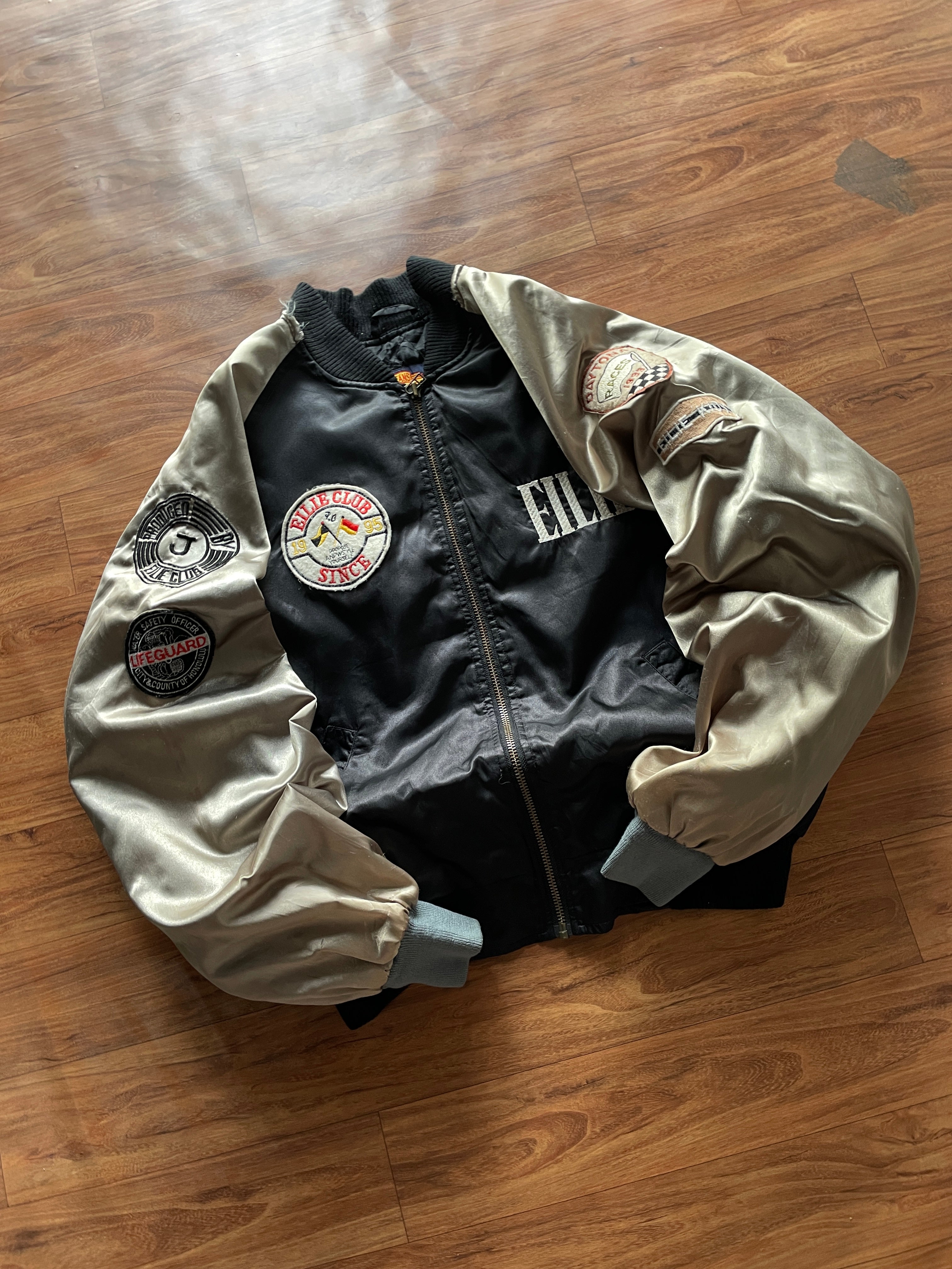 vintage Elie Club Basic embroidered varsity bomber jacket