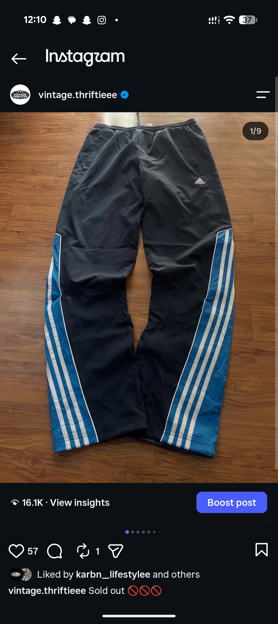 Adidas blue side