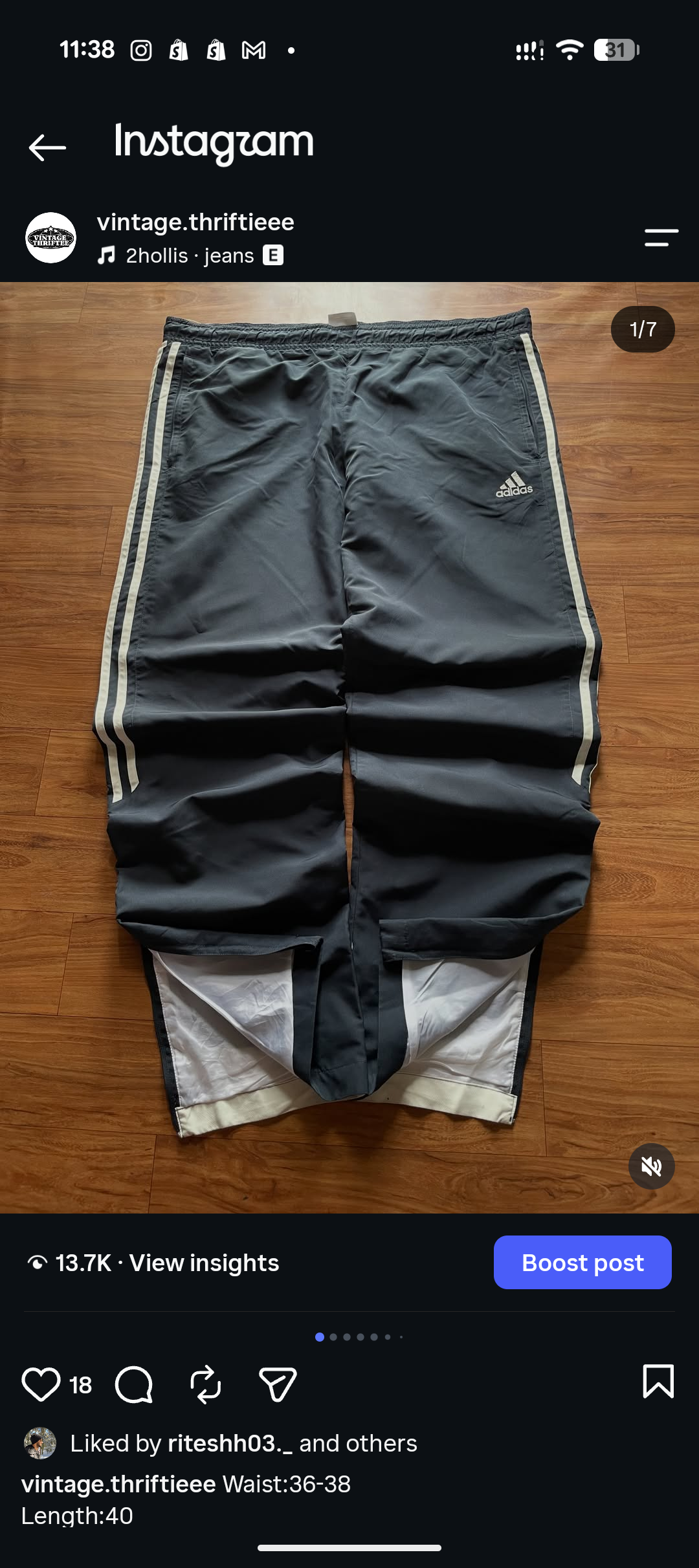 Adidas trackpant white bottom