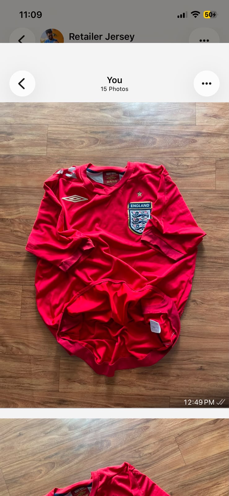 England jersey red