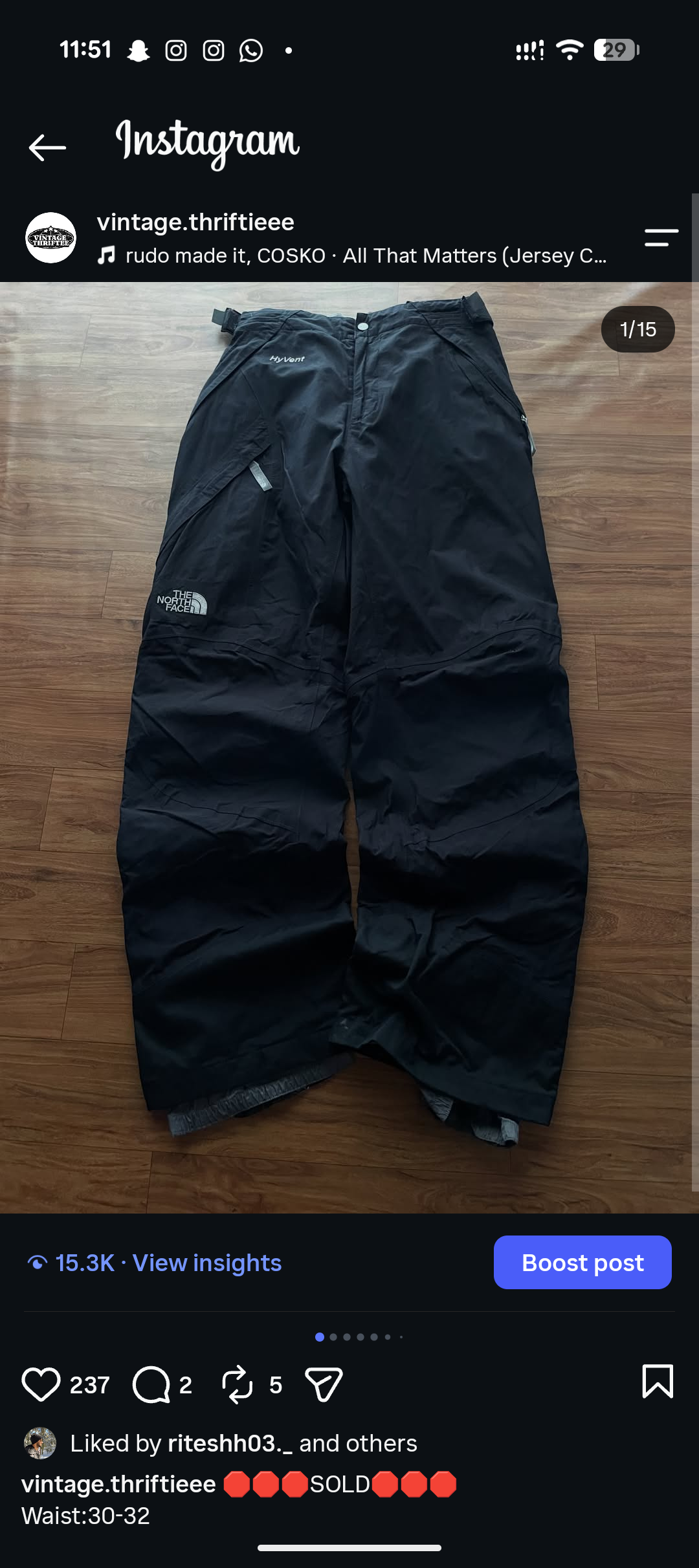 TNF Hyvent pant