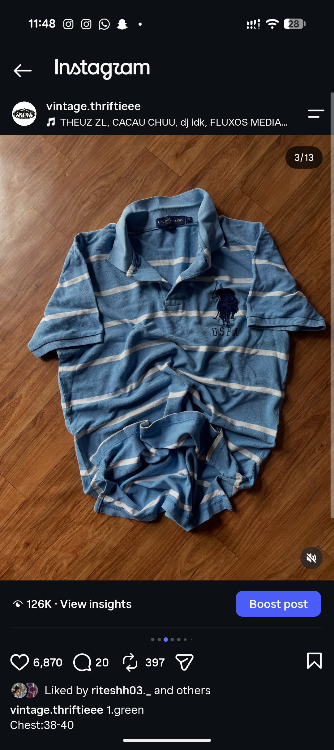 RL blue white stripe