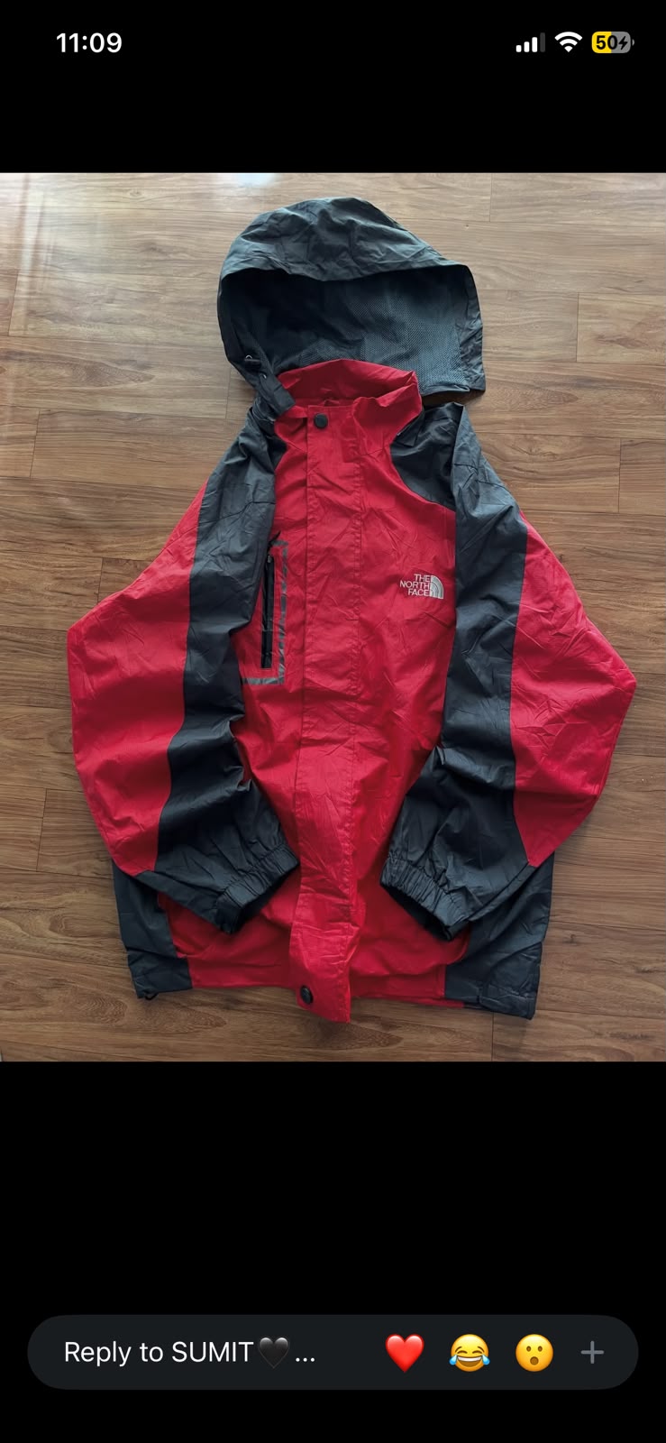 TNF red jacket